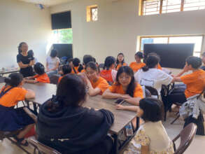 The girls sharing their stories together