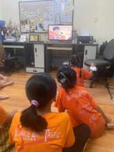 The girls learning about gender education