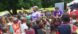 Lot of children at the Outreaches