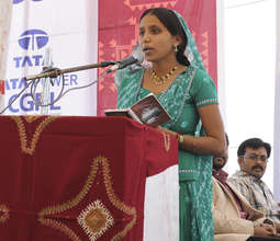 Graduate Lakshmiben delivers a convocation speech