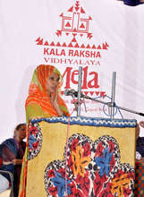 Hariyaben addresses the audience