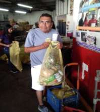 Delivery of food basket to beneficiaries