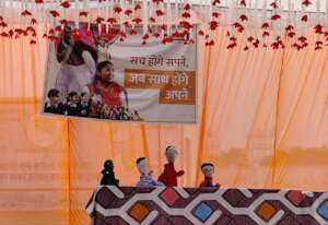 Ujjwal Taras presenting Puppet show