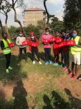 Some of our mentees with their dignity pack.
