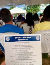 View of event printedagenda and program attendees