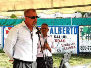 At podium with dear friend and Spanish interpreter