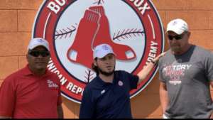 With Red Sox Operational Director Javier Hernandez