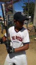 Fully outfitted youth in the Batting cage