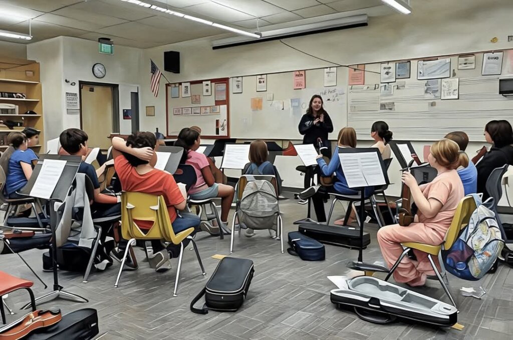 Guest Composer Skye Neal works with JOY students