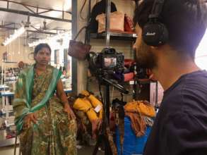 Savita being filmed for the motivational videos