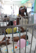 A young mother at NPH St Damien Hospital