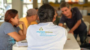 Asylum Access work at a Mexico migrant shelter