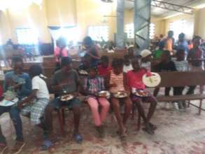 Summer students enjoying some Chili Kabrit