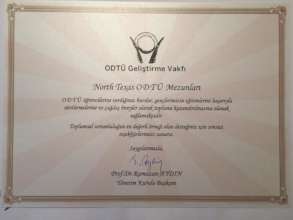 Appreciation Certificate from Alumni Association