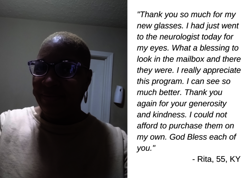 Kentucky recipient of New Eyes glasses