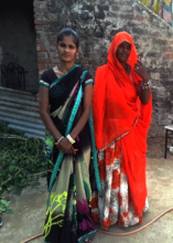 Geeta (left) with her sister Tulsi