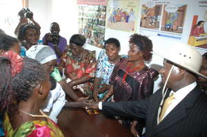 Ugandan President meeting Microfinance partners