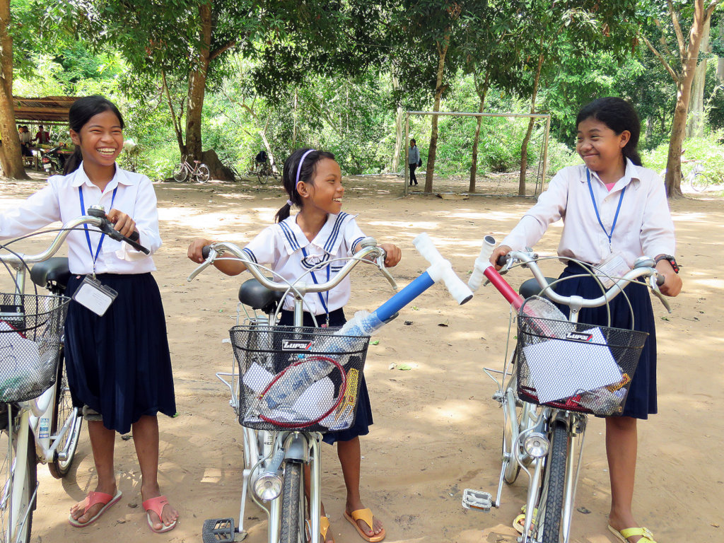 Sopheak receives a bicycle
