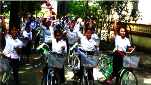 Girl scholars at Prey Chhlak Pagoda.