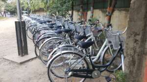 Lotus Pedals bikes outside school