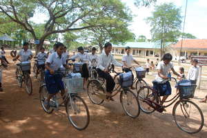 Riding to school in Phnom Kravanh!