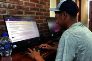 Jose attends highschool via our newest computers