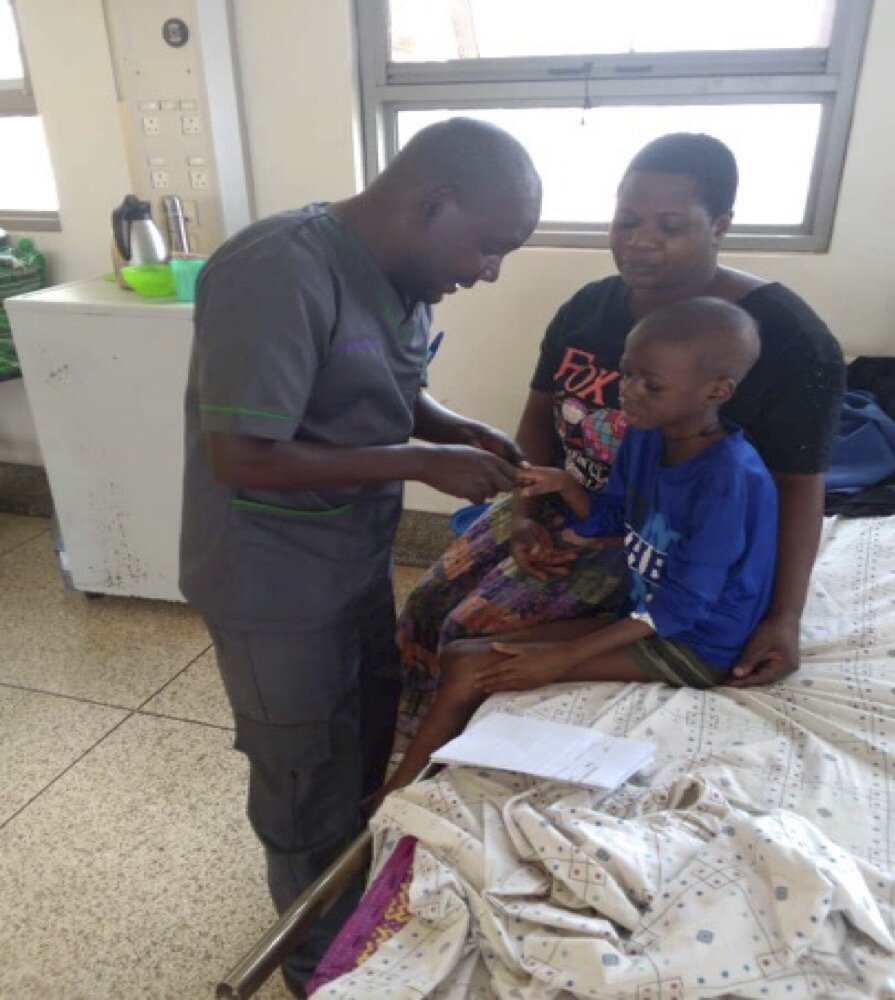 BS with her son during a volunteers visit