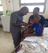 BS with her son during a volunteers visit