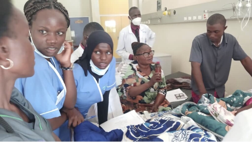 Nurses on ward round during clinical teaching