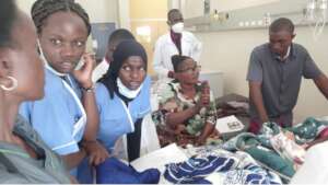 Nurses on ward round during clinical teaching