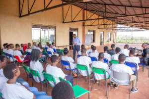 Honorable Francis Gatare speaking to students