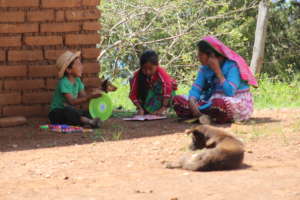 Wixaritari students play with new toys