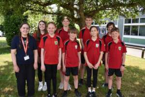Hebe with students from Harrow Way