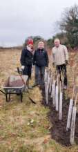 DIO volunteers clear & mulch one of the hedgerows