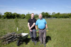 Team members at our weekly work day in the wood