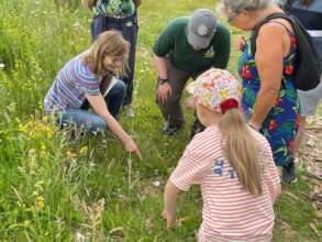 Our new intern, Megan, leads a wildflower walk