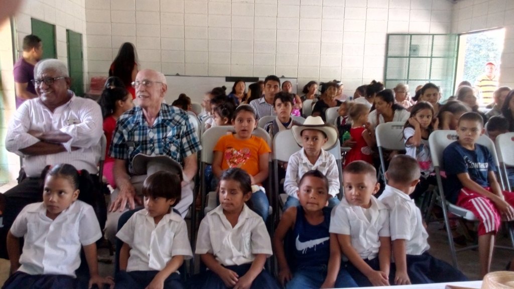 Children, parents & grandparents at the ceremony.