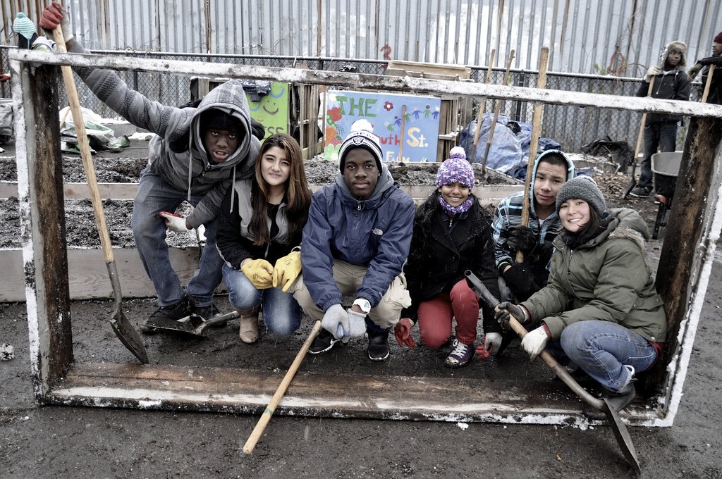 Green Team builds the beds