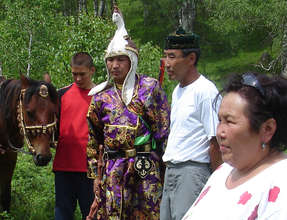 Svetlana doing ceremony on the land