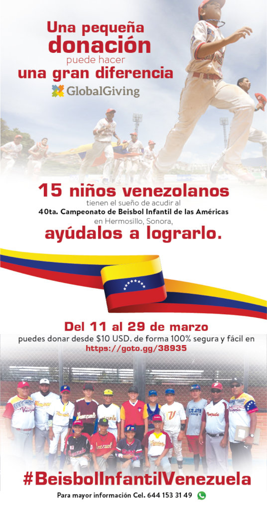 Help us bring 15 Venezuelan kids to play baseball