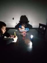 Kids in Chitas reading at night