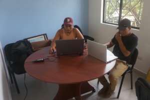 Students using library