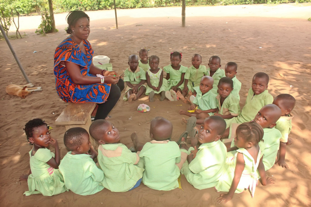 Child education in Grand Lahou, Cote d'Ivoire.