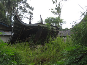 A house flattened by the earthquake