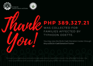 Amount raised (excludes DLSU's fund support)