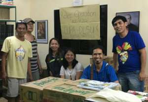 Representatives of partners received relief packs
