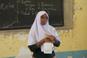 Peer leader leading a discussion