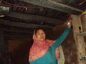 Villager displays LED lights (photos with flash)
