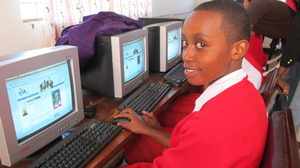 Student at AfricAid computer lab