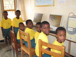 Upendo Students learning how to use computers